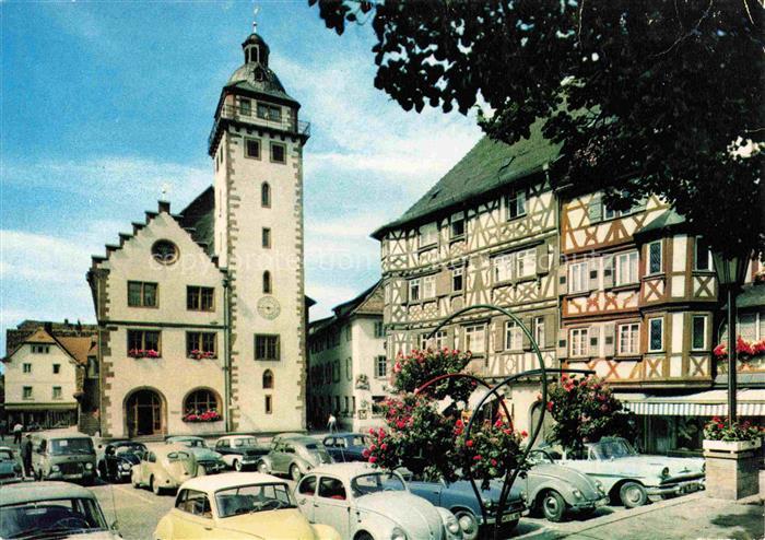 Mosbach Baden Neckar-Odenwald-Kreis BW Marktplatz Rathaus Palmsches Haus Fachwer