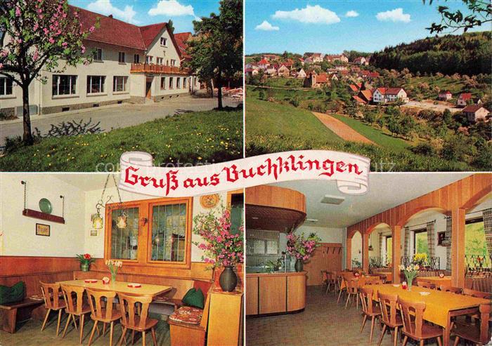 Buchklingen Odenwald Gasthaus gruener Baum Gastraum Panorama