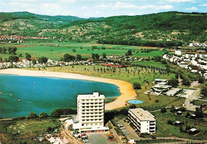 Hemsbach  Bergstrasse Panorama Hemsbacher Wiesensee Seehotel und Strandbad