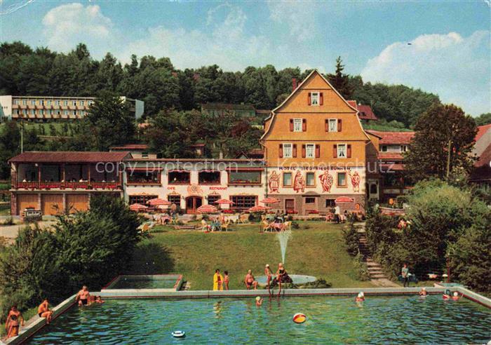 Grasellenbach Gras-Ellenbach Hotel Siegfriedbrunnen Garten Freibad