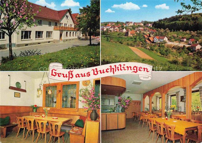 Buchklingen Odenwald Gasthaus Gruener Baum Gastraeume Ortsansicht