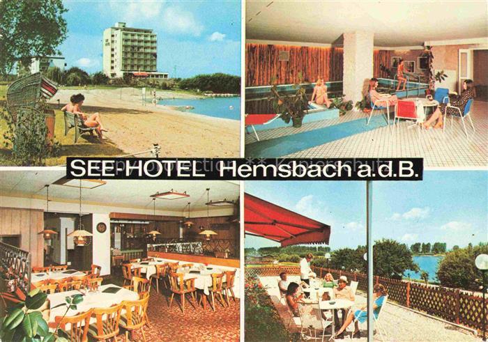 Hemsbach  Bergstrasse See-Hotel am Wiesensee Restaurant Terrasse Hallenbad Bades