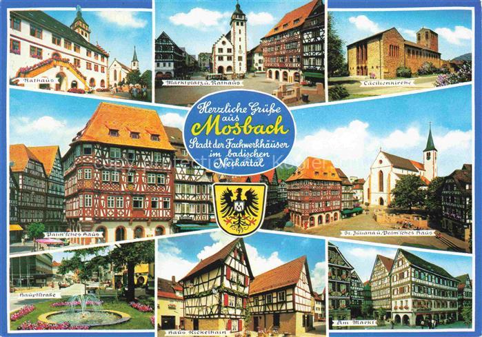 Mosbach Baden Neckar-Odenwald-Kreis BW Stadt der Fachwerkhaeuser Rathaus Marktpl