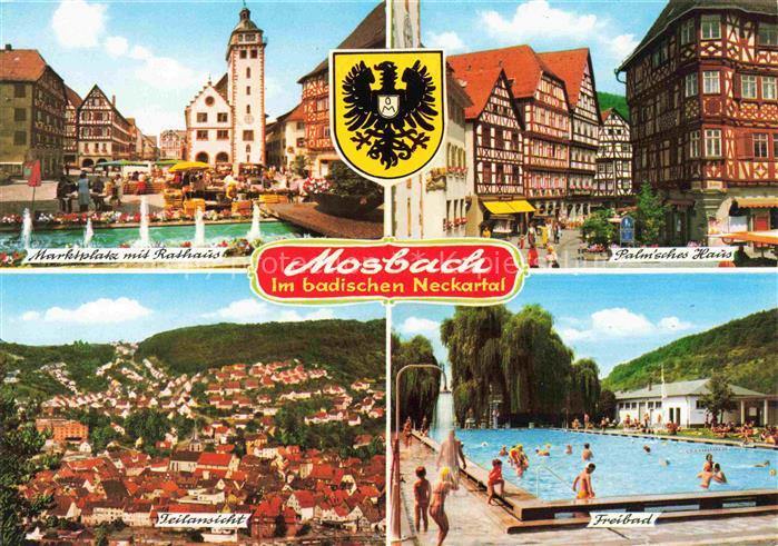 Mosbach Baden Neckar-Odenwald-Kreis BW Stadt der Fachwerkhaeuser Marktplatz Rath