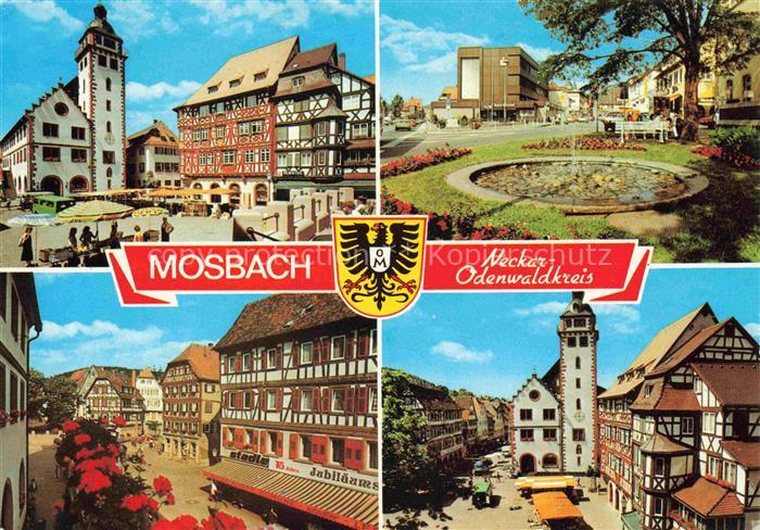 Mosbach Baden Neckar-Odenwald-Kreis BW Stadt der Fachwerkhaeuser Marktplatz Rath