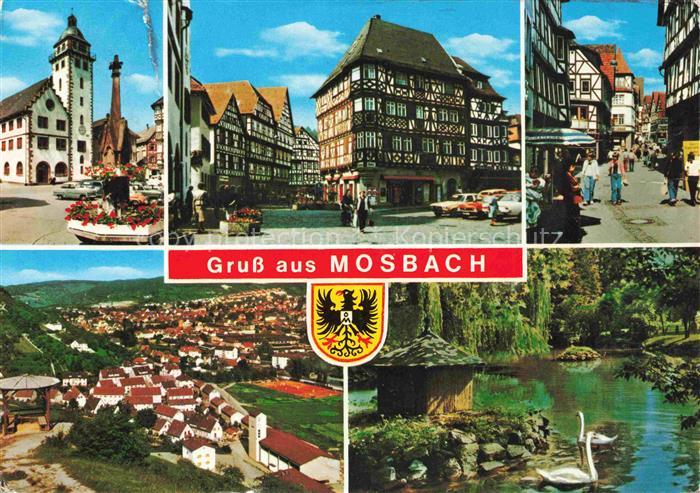 Mosbach Baden Neckar-Odenwald-Kreis BW Stadt der Fachwerkhaeuser Marktplatz Rath