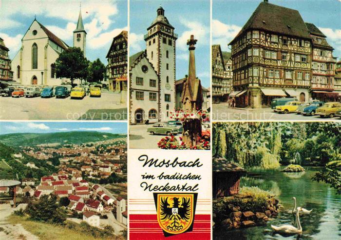 Mosbach Baden Neckar-Odenwald-Kreis BW Stadt der Fachwerkhaeuser Kirche Marktpla