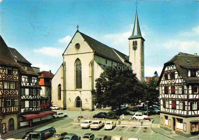 Mosbach Baden Neckar-Odenwald-Kreis BW Marktplatz Kirche Fachwerkhaeuser