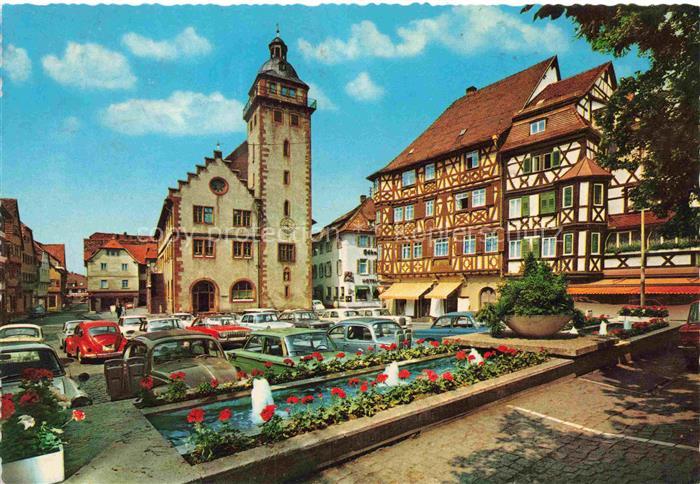Mosbach Baden Neckar-Odenwald-Kreis BW Marktplatz Rathaus Palmsches Haus Stadt d