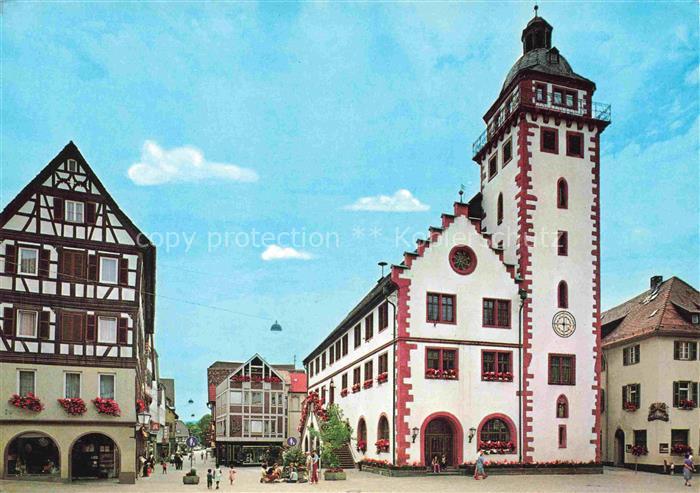 Mosbach Baden Neckar-Odenwald-Kreis BW Marktplatz Rathaus Stadt der Fachwerkhaeu