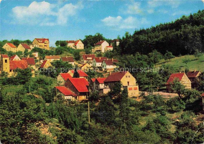 Buchklingen Odenwald Ortsansicht mit Gasthaus Gruener Baum