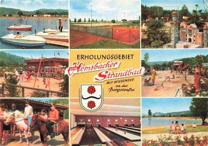 Hemsbach  Bergstrasse Hamsbacher Strandbad am Wiesensee Kinderspielplatz Tennis