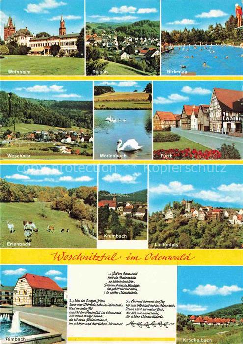 WEINHEIM  Bergstrasse BW und Umbegung Panorama Weschnitztal Odenwald Freibad