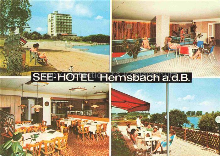 Hemsbach  Bergstrasse See-Hotel Restaurant Terrasse Hallenbad Badestrand am Wies