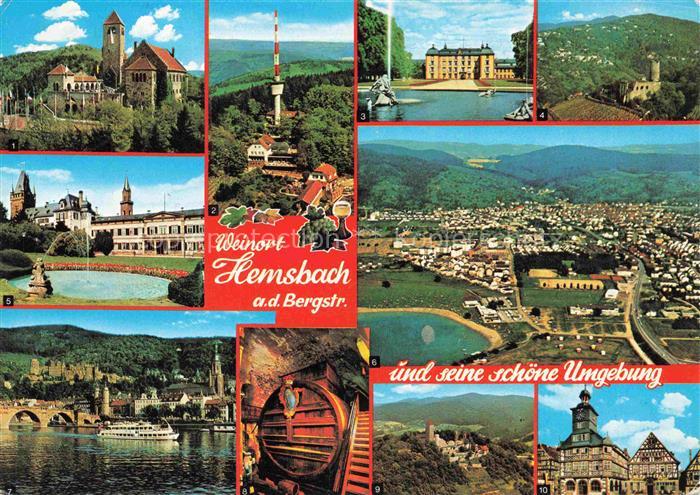 Hemsbach  Bergstrasse und seine schoene Umgebung Wachenburg Heidelberg Schloss S