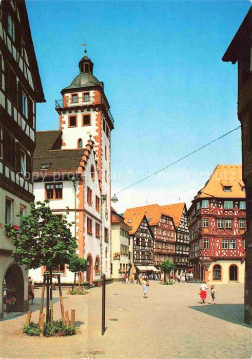 Mosbach Baden Neckar-Odenwald-Kreis BW Marktplatz Rathaus Palmsches Haus Stadt d