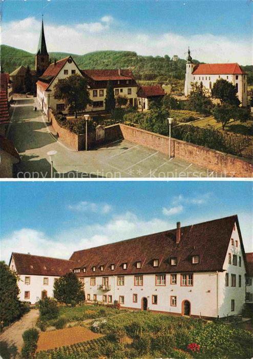 Neckarelz Ortsansicht mit Kirche Haus Maria Trost