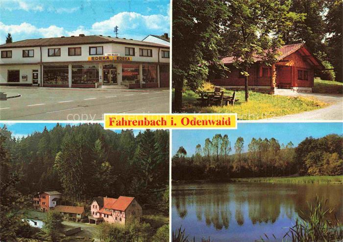 Fahrenbach Baden BW Teilansichten Edeka-Markt Huette Gasthof Partie am See