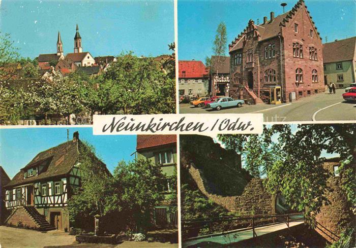 Neunkirchen Baden Ortsmotive Zentrum Kirche Bruecke