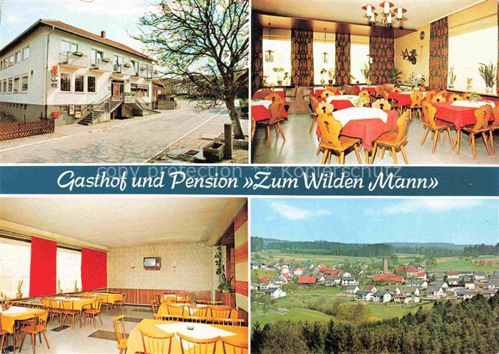 Laudenberg Gasthof Pension Zum wilden Mann Gastraum Panorama