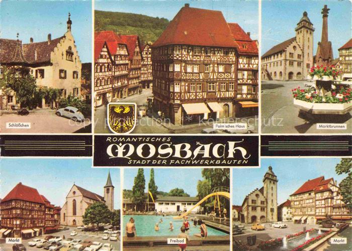 Mosbach Baden Neckar-Odenwald-Kreis BW Schloesschen Palmsches Haus Markt Brunnen