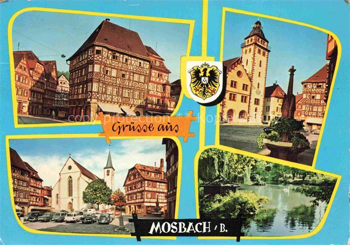 Mosbach Baden Neckar-Odenwald-Kreis BW Palmsches Haus Brunnen Rathaus Kirche Sch