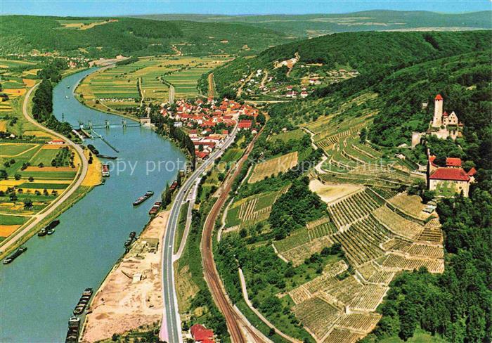 Neckarzimmern Panorama Blick gegen Hornberg Berg des Ritters Goetz von Berlichin