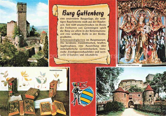 Neckarmuehlbach Bug Guttenberg ueber dem Neckartal Burgmuseum Holzbibliothek Por