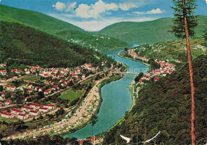 HEIDELBERG  Neckar Panorama Neckartal mit Zeltplatz Schlierbach und Ziegelhausen