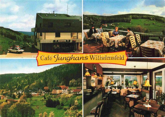 Wilhelmsfeld Café Junghans Terrasse Gastraum Ortsansicht