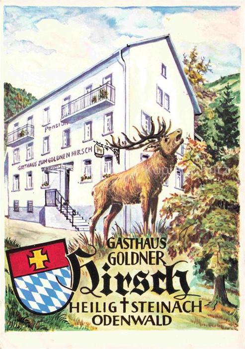 Heiligkreuzsteinach Heidelberg BW Gasthaus Pension Goldener Hirsche Kuenstlerkar
