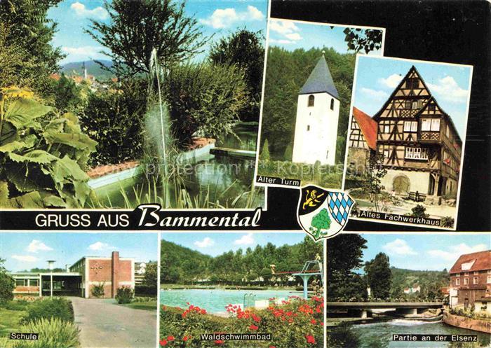 Bammental Heidelberg BW Park Alter Turm Fachwerkhaus Schule Waldschwimmbad Parti