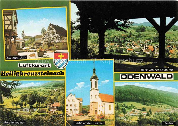 Heiligkreuzsteinach Heidelberg BW Marktplatz Fachwerkhaus Blick von der Astahuet