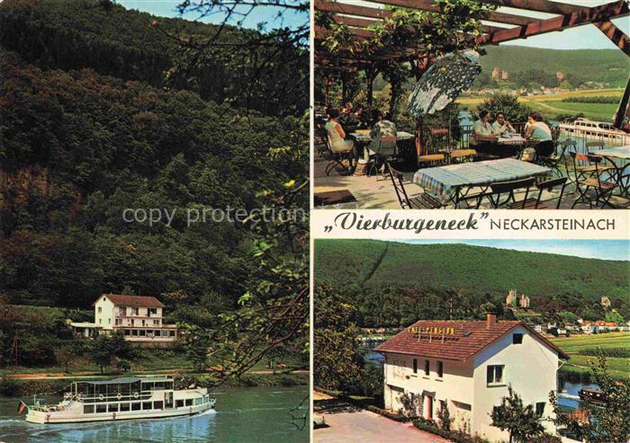 Neckarsteinach Terrassencafe Vierburgeneck Restaurant Neckarpartie