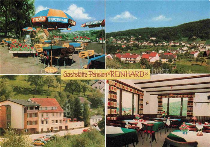Wilhelmsfeld Gaststaette Pension Reinhard Terrasse Gaststube Panorama
