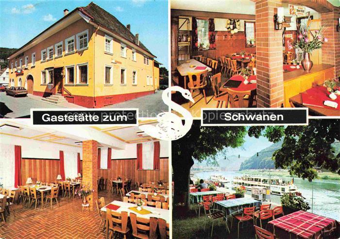 Neckarsteinach Gaststaette Schwanen Gastraeume Terrasse