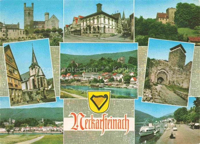 Neckarsteinach Teilansichten Neckarpartien Kirche Burgen