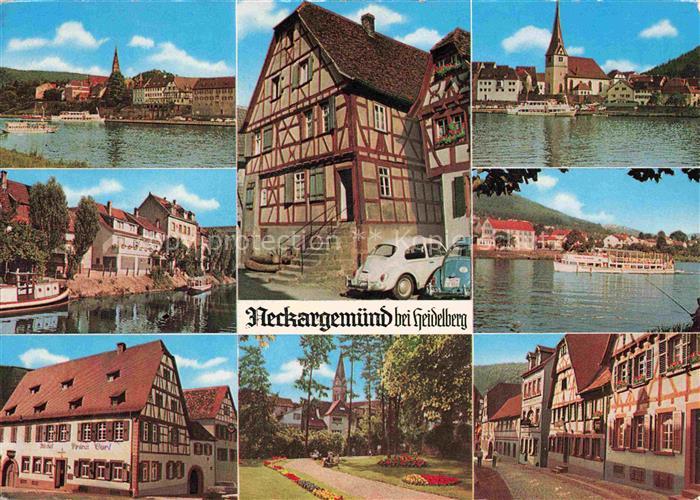 Neckargemuend Neckarpartien Gasthaus Fachwerkhaeuser Kirche