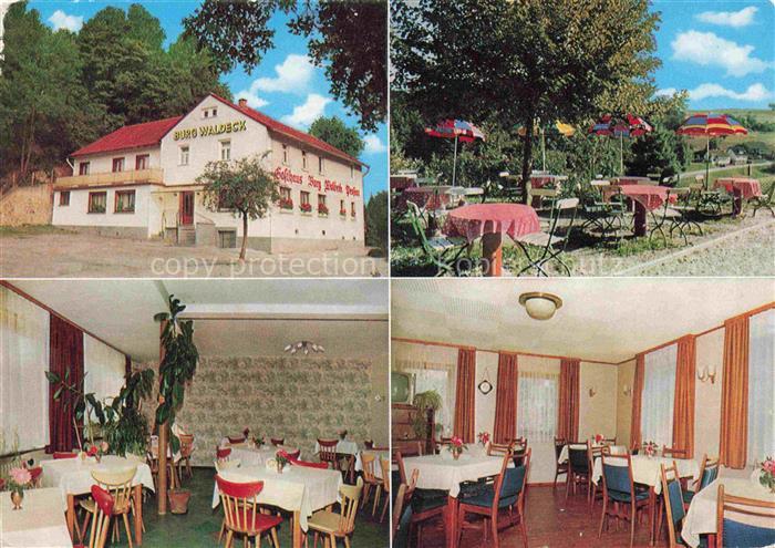 Vorderheubach Gasthaus Burg Waldeck Gastraeume Gartenwirtschaft