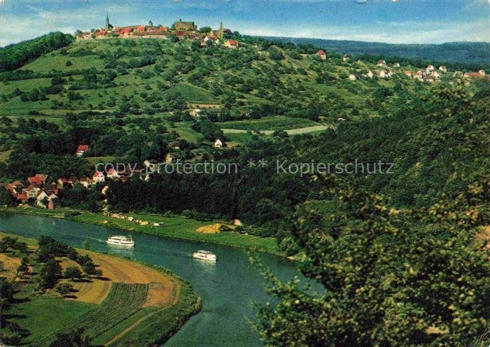 Dilsberg Neckar Neckargemuend Heidelberg BW Neckarpartie Fliegeraufnahme