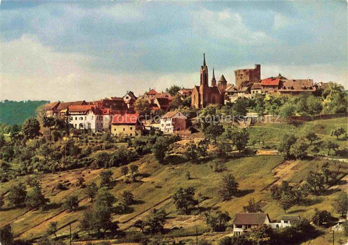 Dilsberg Neckar Neckargemuend Heidelberg BW Panorama mit Kirche