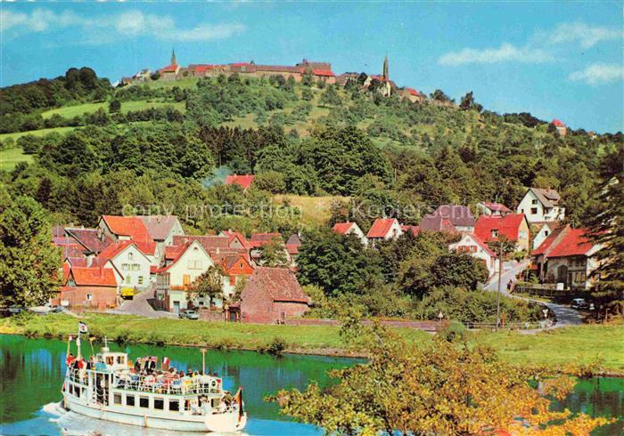 Rainbach Neckargemuend Neckarpartie mit Burgfeste Dilsberg