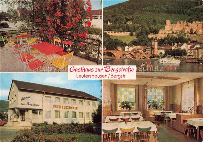 Leutershausen Hirschberg Bergstrasse Gasthaus zur Bergstrasse Terrasse Gaststube