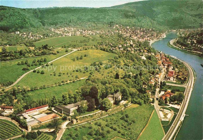 Neckartal Fliegeraufnahme Abtei Neuburg mit Schlierbach Aue Ziegelbach