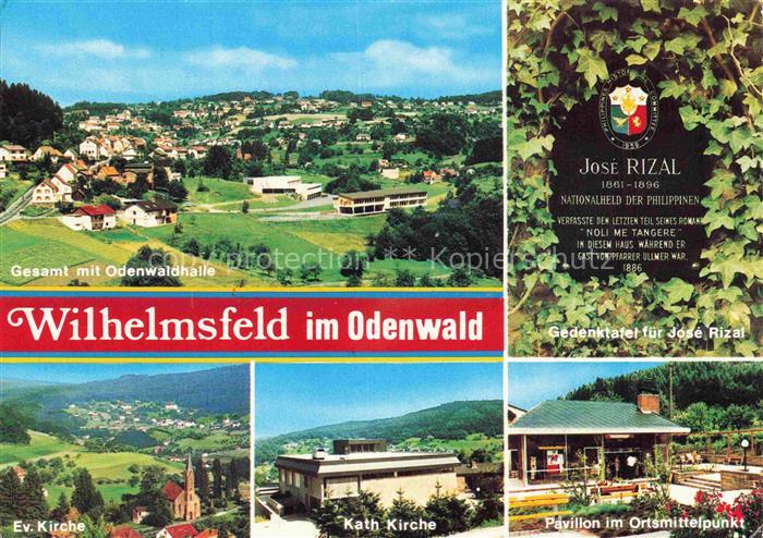Wilhelmsfeld Panorama Ev Kirche Kath Kirche Pavillon Gedenktafel Josef Rizal