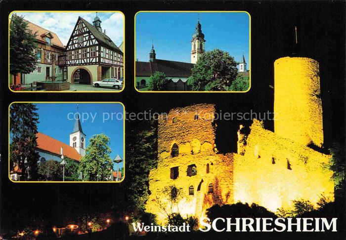 Schriesheim Marktplatz Rathaus Kath Kirche Ev Kirche Strahlenburg