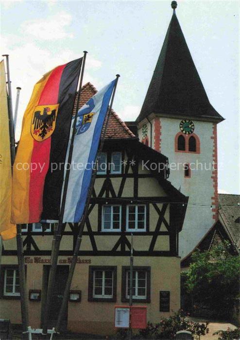 Leimen Baden Heidelberg Kirchturm mit Fachwerkhaus