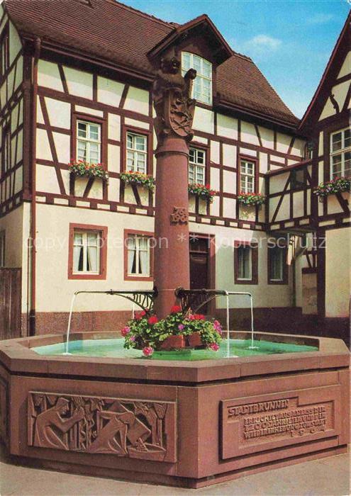 Schriesheim Stadtbrunnen mit altem Rathaus