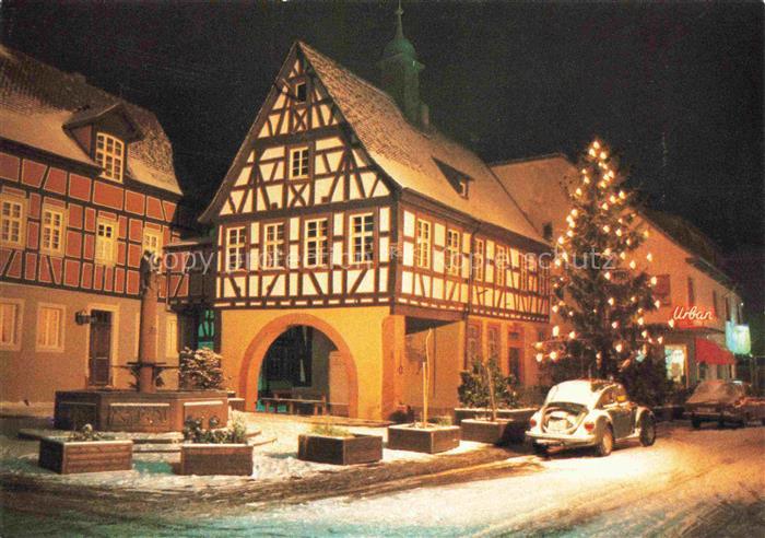 Schriesheim Historisches Rathaus bei Nacht