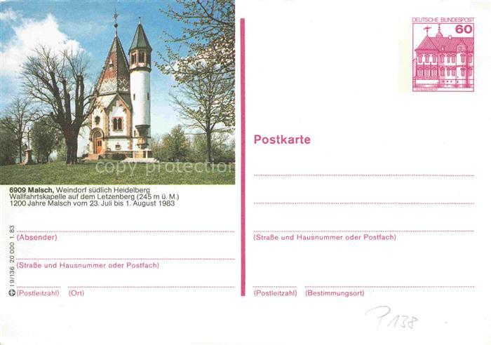 Malsch Wiesloch Heidelberg Wallfahrtskapelle auf dem Letzenberg